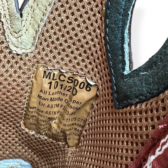 Twisted X 12" Steel Toe Lite Western Work Boots Blue Cognac Men's Size 10.5‎ D - Picture 9 of 16